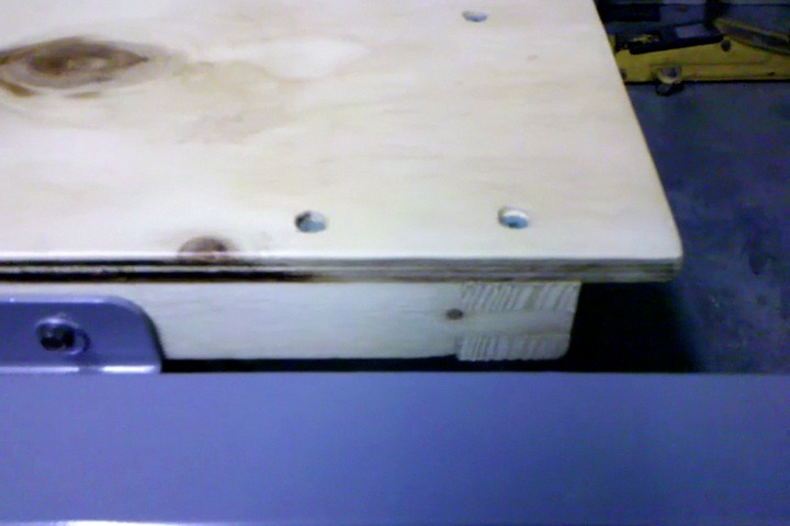 table saw wooden side extension made with bridal joints and plywood