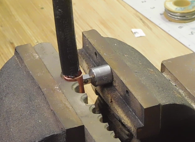 crimping the lug using a large vise, flaring tool, and 1/4 inch socket adapter