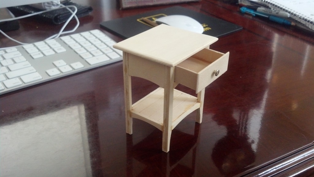 Miniature night stand ready for finish
