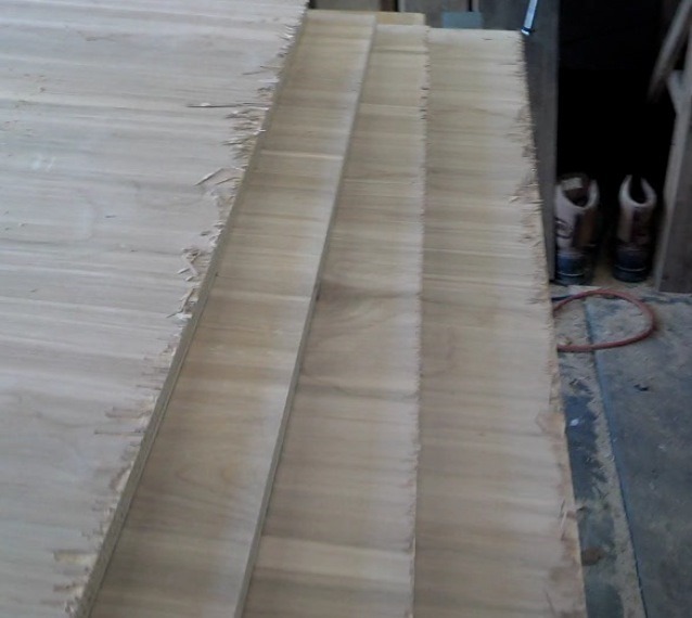 Damaged plywood used during the cornhole board build