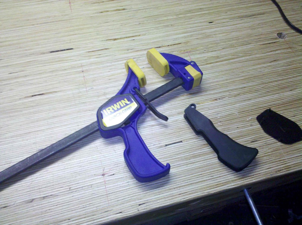 Irwin Quick Grip clamp with the handle pulled loose