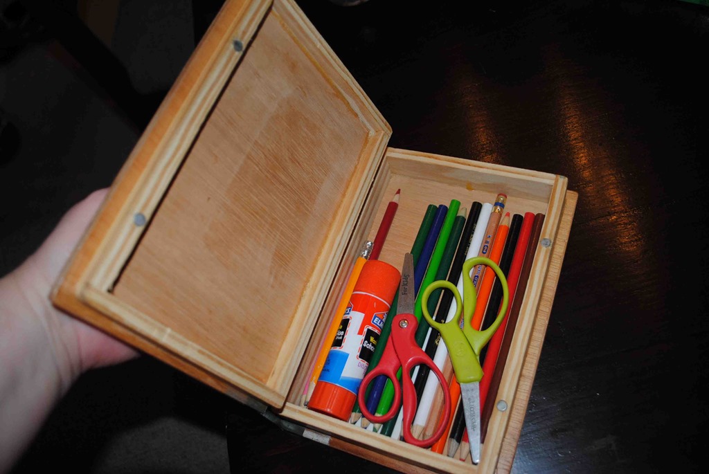 Wooden book Coloring Box