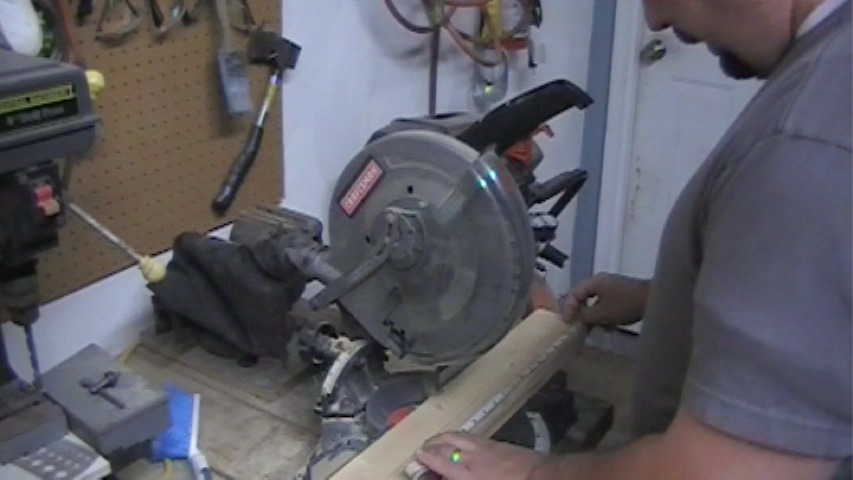 cutting boards to length with miter saw