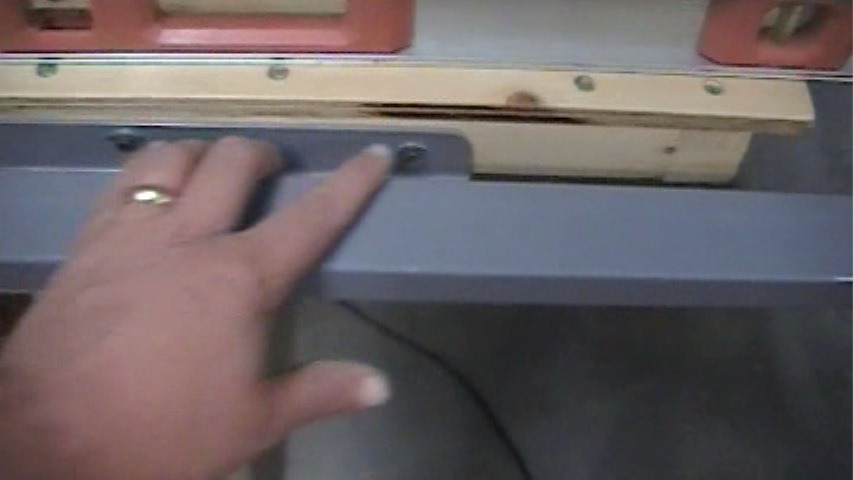 additional holes drilled in tablesaw frame to accomadate the new wooden side extension