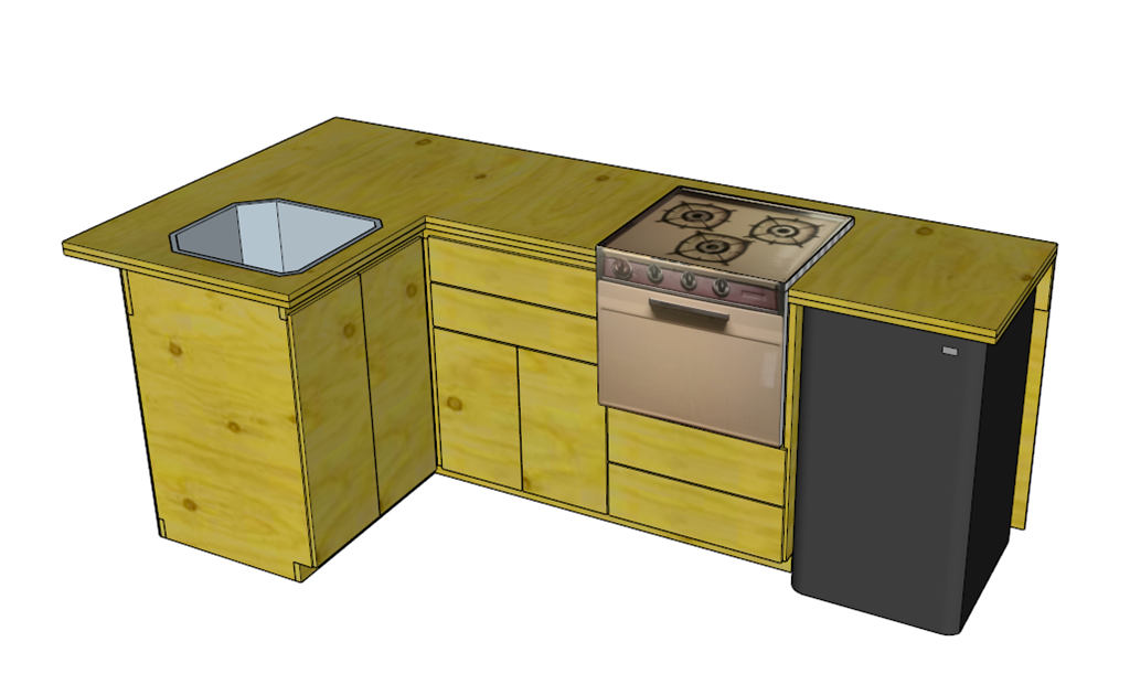 Working on the Kitchenette